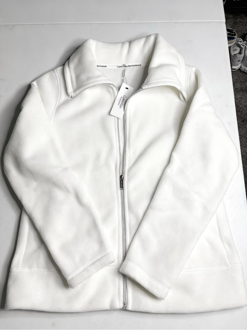 Calvin Klein Women’s White Teddy Fleece Jacket